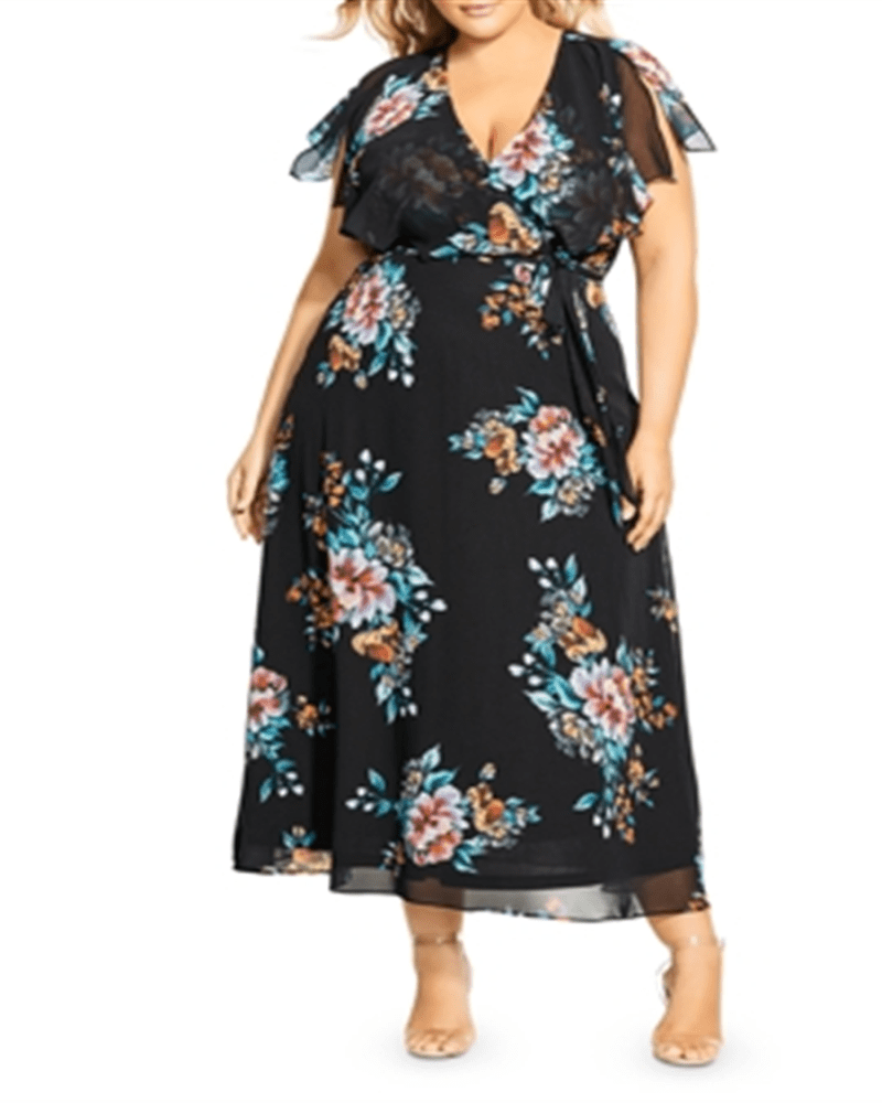 City chic v neck maxi dress outlet